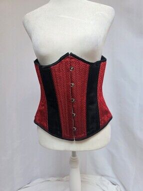 Timeless Trends Red Silk Steel Boned Underbust Corset Size 28